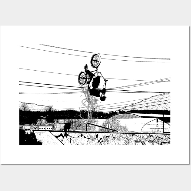 Backflip BMX Stunt - Freestyle BMX Rider Wall Art by Highseller